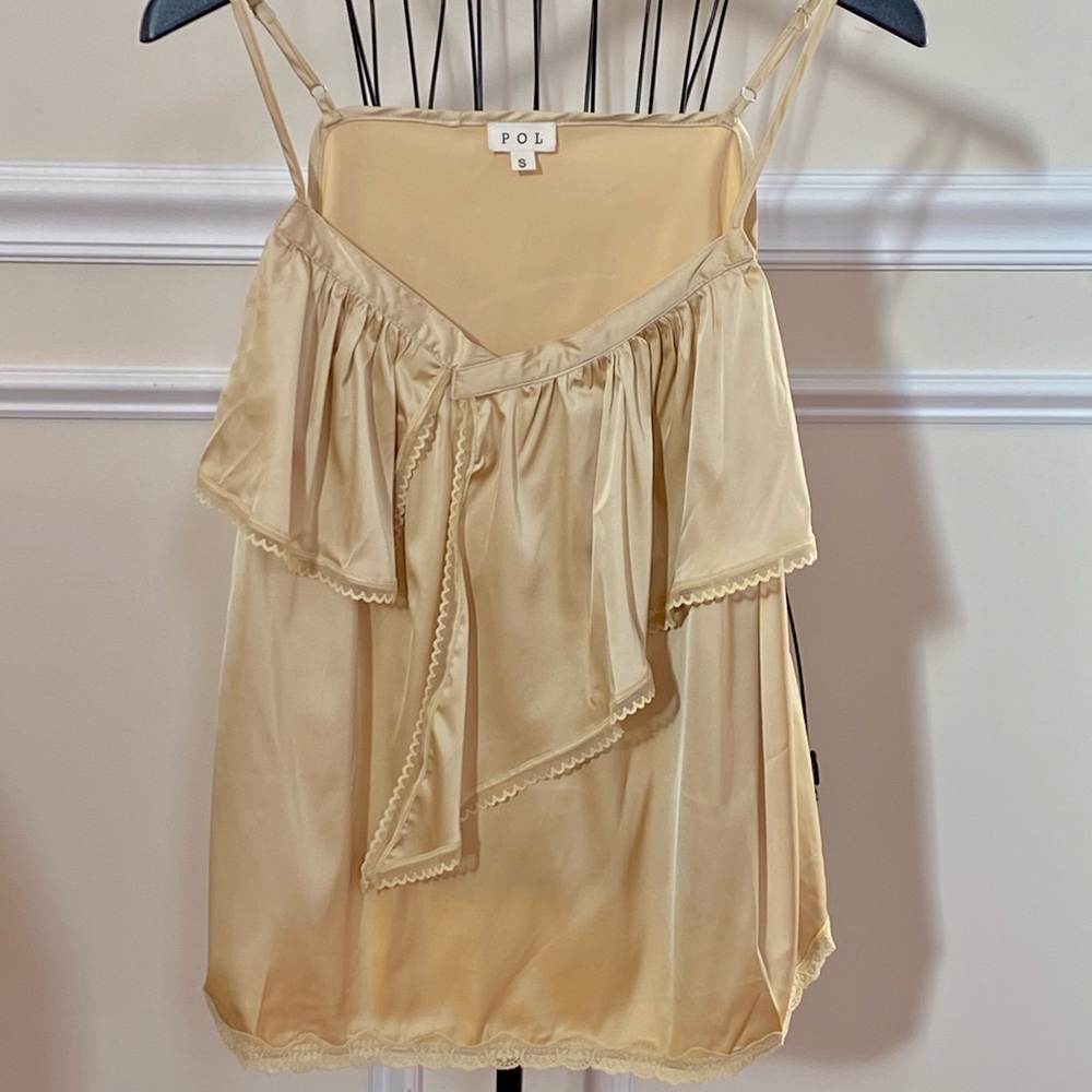 *SALE* POL Gold Satin Ruffle Camisole - Picture 8 of 8